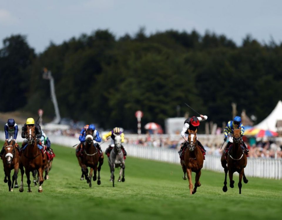 Kyprios -gorra roja- gana el Al Shaqab Goodwood Cup - credit - PA Media