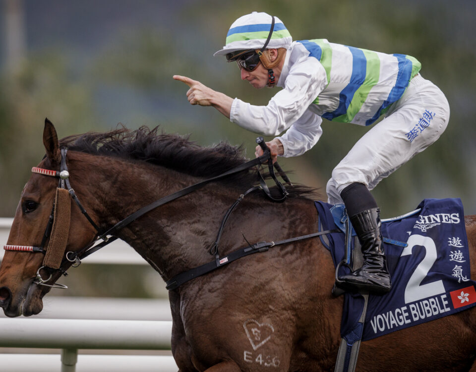Voyage Bubble with James McDonald. Photo by: Alex Evers / Hong Kong Jockey Club