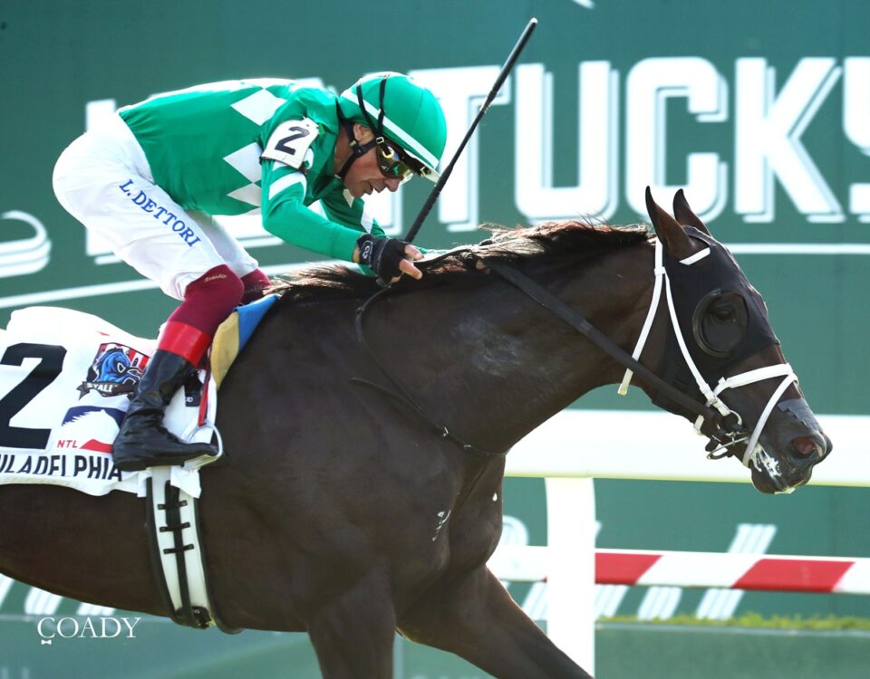 JOHNNY'S RED STORM - The Kentucky Downs Juvenile Sprint - Kentucky Downs - - Cady Coulardot - Coady Media