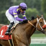Man O Rose and jockey Emisael Jaramillo win the $100,000 Palos Verdes Stakes - Santa Anita Park, Arcadia CA. © BENOIT PHOTO